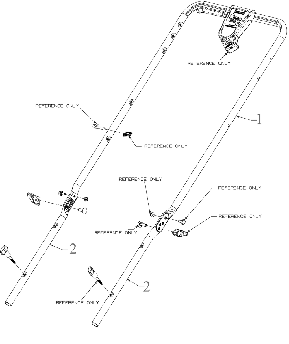 Handle Diagram and Parts List for 12AVB2ML345 2022 Yard Machines Lawn Mower